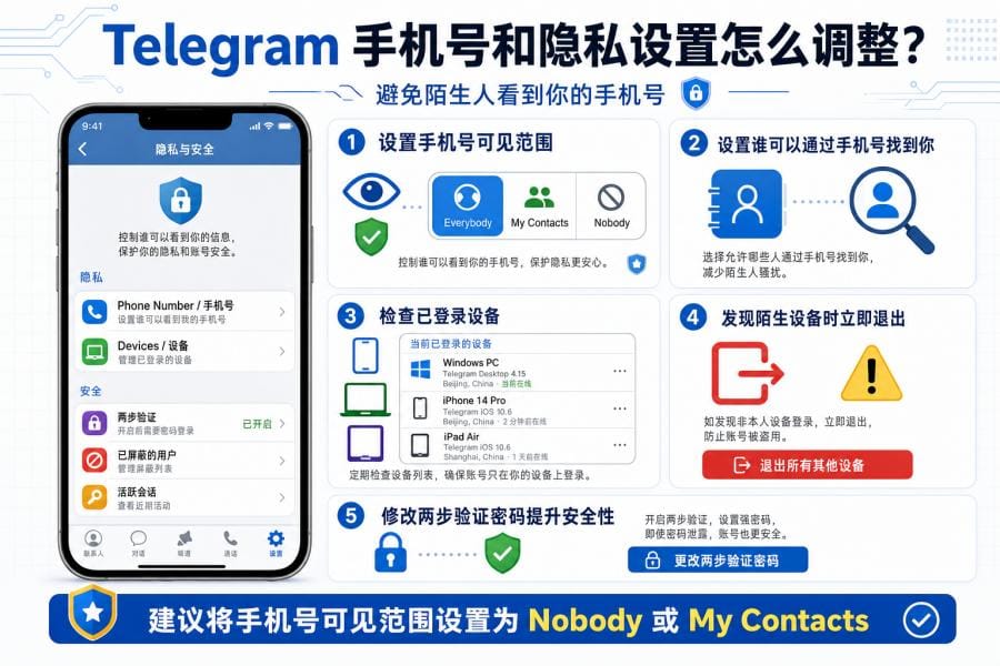 Telegram 账号安全设置