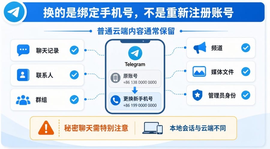 Telegram 怎么更换绑定手机号?换号不丢聊天记录的操作指南 配图 1