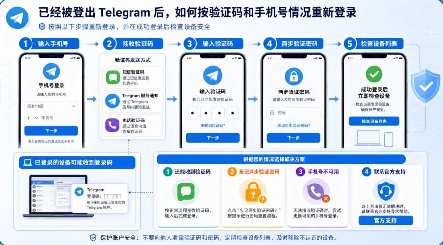 Telegram 账号被别人登录怎么办?陌生设备退出与账号找回方法 配图 3