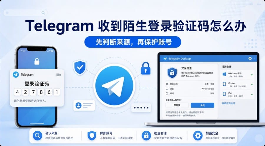 Telegram 收到陌生登录验证码怎么办？先判断来源再保护账号