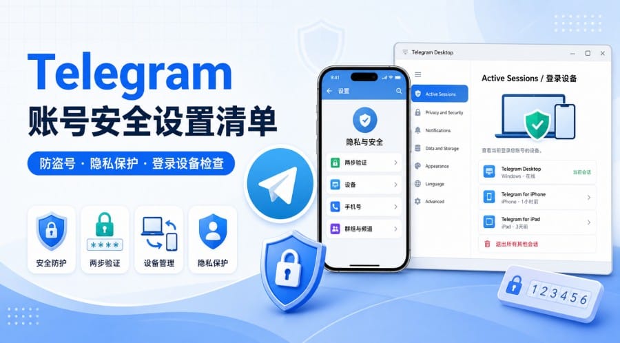 Telegram 账号安全设置清单：新手防盗号与隐私保护指南