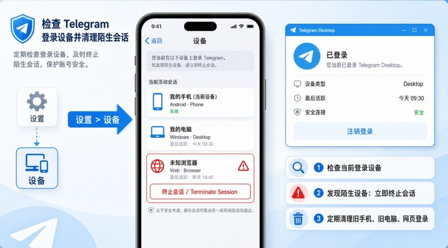 Telegram 账号安全设置清单：新手防盗号与隐私保护指南 第 4 张正文图