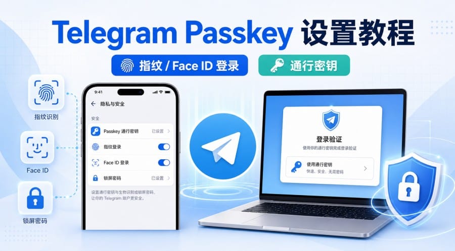 Telegram 指纹登录怎么设置？Passkey 通行密钥新手教程 第 1 张正文图