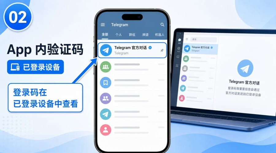 Telegram 短信验证码和 App 内验证码有什么区别? - step 1