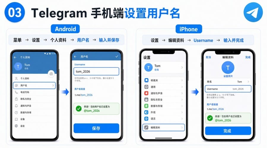 Telegram 注册后怎么设置用户名 - 配图 2