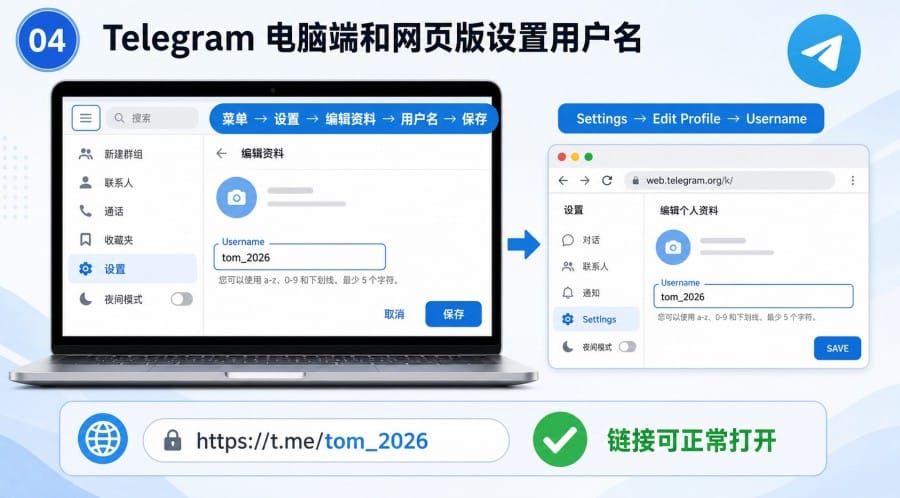 Telegram 注册后怎么设置用户名 - 配图 3