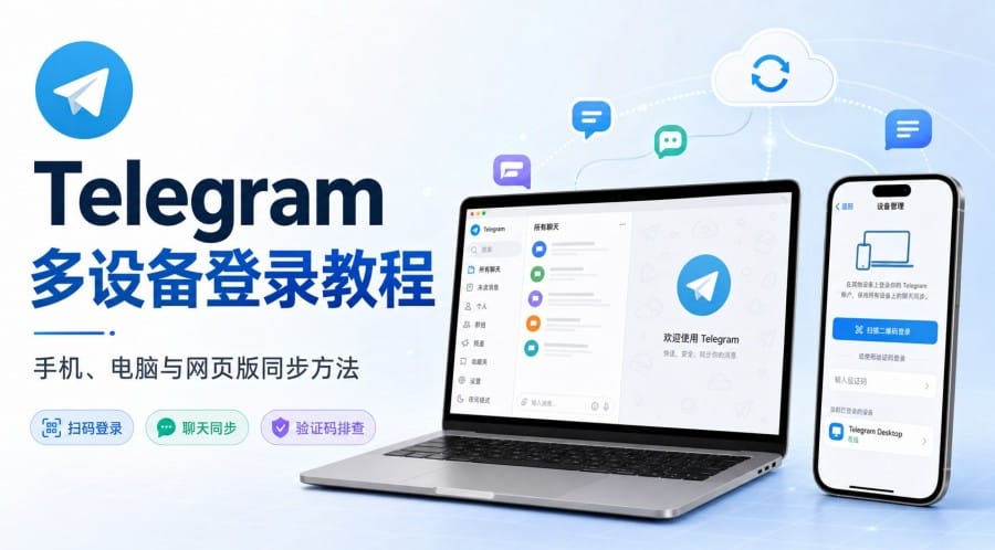 Telegram 怎么在手机、电脑和网页端登录并同步聊天?